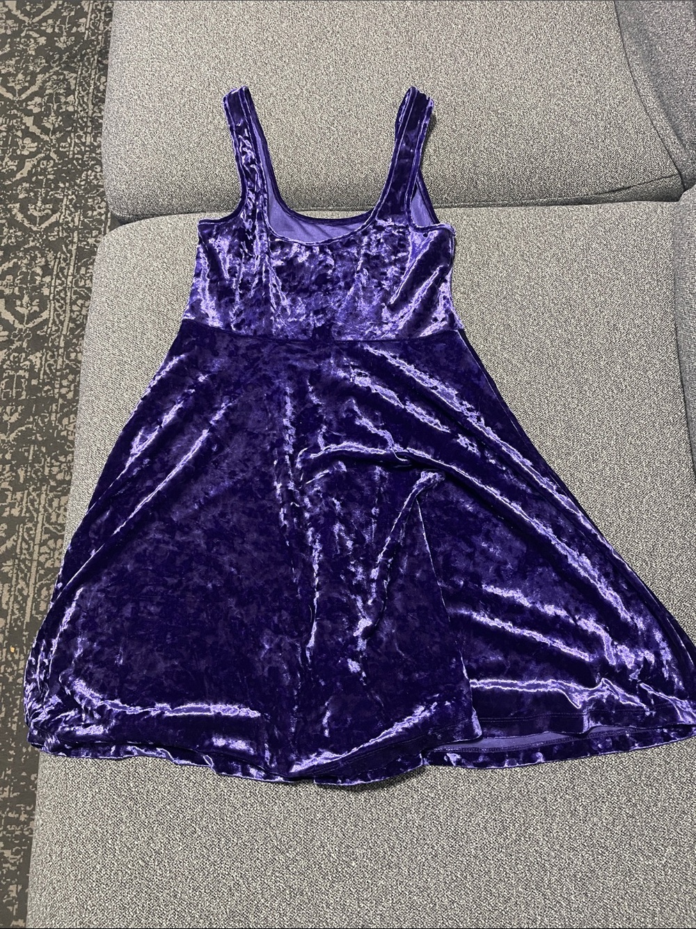 Nollie Purple Velvet Skater Dress
